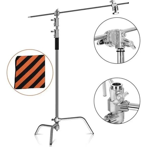 C Stativo, Regolabile In Altezza, Supporto Stabile, 2,6 M Argento-image