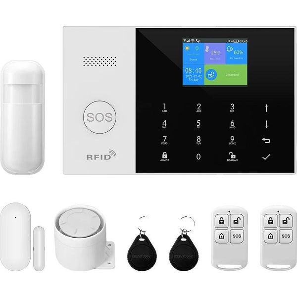 Sistema Di Allarme Di Sicurezza, Connettività Wireless, Controllo Intelligente Tramite App, Gsm 2G Kit A, Spina Ue-image