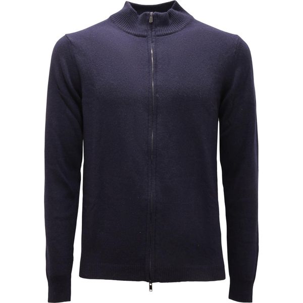 6840AQ Maglione Uomo Daniele Fiesoli Man Wool Full-Zip Sweater Blue-image
