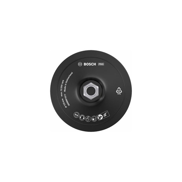 Bosch Professional StüTzteller Mit Klettverschluss 125 Mm 12.500 U/Min | FüR Exzenterschleifer Gex 125-1 Ae Oder Gex 125 Ac| Mit Durchmesser Von 125 Mm Und Drehzahl Von Bis Zu 12.500 U/Min| 2608601077)-image