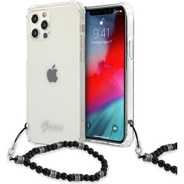Guess Guhcp12Lkpsbk Custodia Rigida Trasparente Per Iphone 12 Pro Max6,7 Perla Nera-image