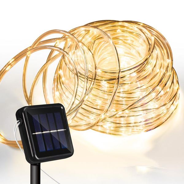 Jopassy Luce Solare A Corda Led Luce A Corda Per Esterni Luci Fiabesche Bianco Caldo 10 M-image