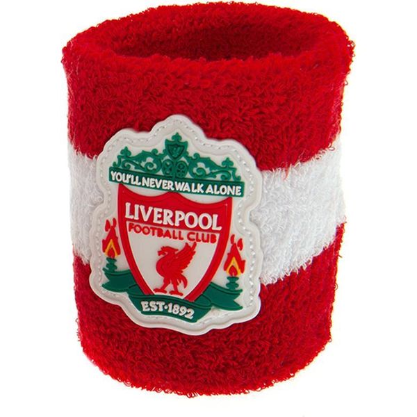 Liverpool Fc - Polsino In Cotone 2-Pack Crest Per Uomini/Donne Unisex BS3696 (Taglia Unica) (Rosso/Bianco)-image