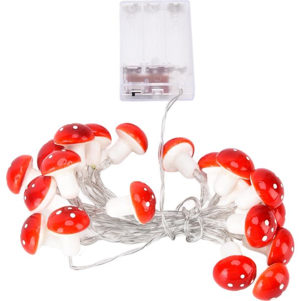 Led Stringa Di Luce 7.2Ft 20 Red Muschroom Dedor Led String Light Per La Decorazione Di Natale Indoor Outdoor-image