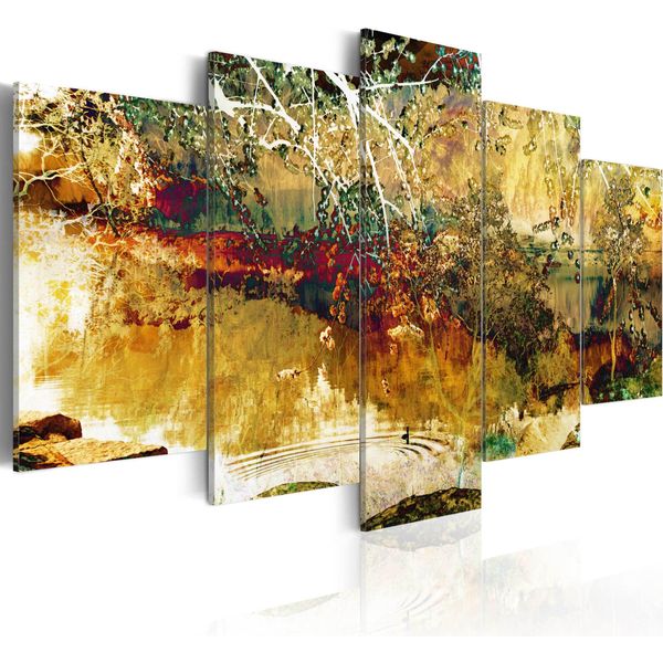 Quadri Su Tela 200X100 Cm 020101- 58 Quadro Su Tela Non Tessuta 5 Pezzi Stampa D'arte Moderna Arte Murale Xxl Decorazione Murale Design Quadro Murale Abstrakt-image