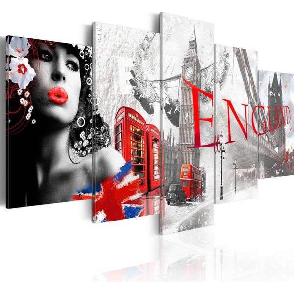 Quadri Su Tela 200X100 Cm 020113- 269 Quadro Su Tela Non Tessuta 5 Pezzi Stampa D'arte Moderna Arte Murale Xxl Decorazione Murale Design Quadro Murale Inghilterra-image