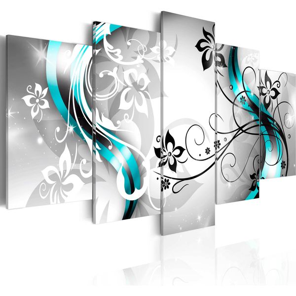 Quadri Su Tela 200X100 Cm 020110- 150 Quadro Su Tela Non Tessuta 5 Pezzi Stampa D'arte Moderna Arte Murale Xxl Decorazione Murale Design Quadro Murale Fiori Abstratto-image
