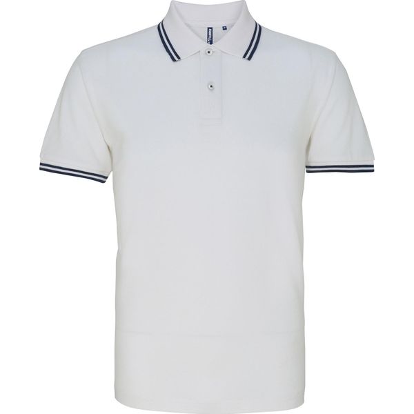 Polo Asquith & Fox Da Uomo, Manica Corta RW4809 (L) (Bianco/Blu Navy)-image
