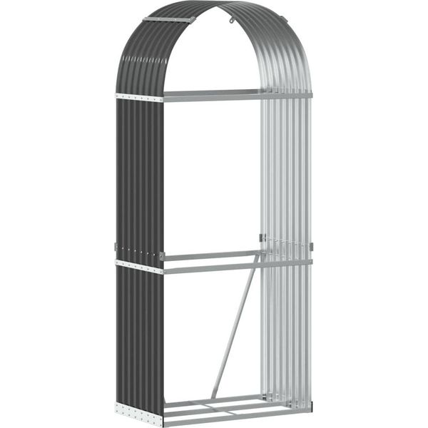 Vidaxl Riparo Per Legna Da Ardere Antracite 80X45X190 Cm Acciaio Zincato-image