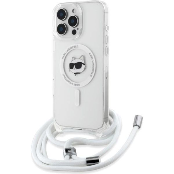 Karl Lagerfeld Klhmp16Lhcchnt Custodia Rigida Per Iphone 16 Pro 6.3 Trasparente Iml Choupette Testa E Cavo Magsafe-image