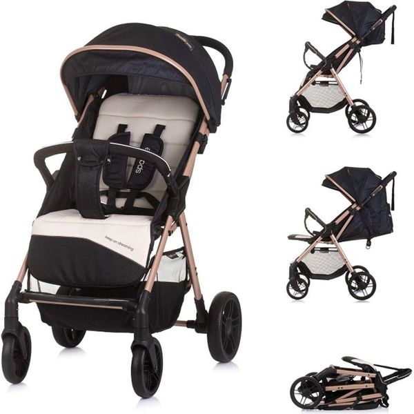 Chipolino Sparkle Passeggino, Passeggino, Pieghevole, Tracolla Regolabile, Nero-image