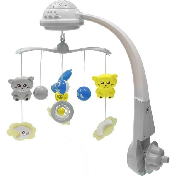 Carosello Sopra La Culla Con Proiettore Di Luce Baby Mix Grigio-image