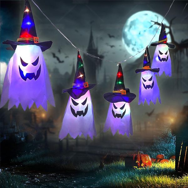 3M 5Pcs Halloween Luci Decorative All'aperto, Lampada Di Halloween, Luce Di Halloween, Luci Del Cappello Della Strega, Luce Del Fantasma Del Led Per La Decorazione Del Giardino Della Festa Di Halloween-image