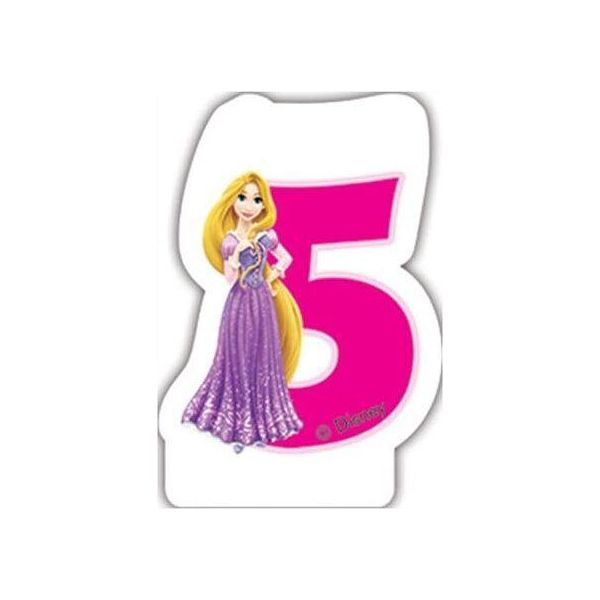 Disney Princess - Candela Per Il 5° Compleanno - Cera SG31360 (Taglia Unica) (Bianco/Rosa/Viola)-image