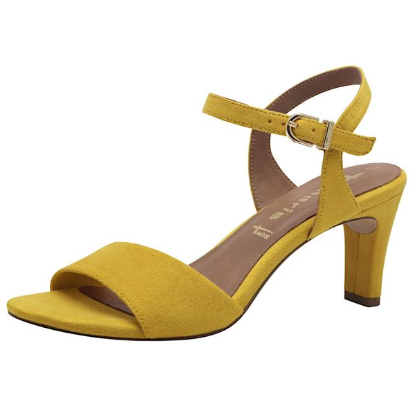 Tamaris Sandalo Da Donna Sandalo In Tessuto Con Tacco 1-28028-42, Misura:38 Eu, Colore:Giallo-image