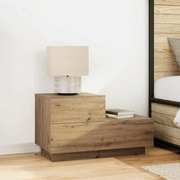 Vidaxl Comodino In Rovere Artigianale 70 X 36 X 40,5 Cm Materiale A Base Di Legno-image