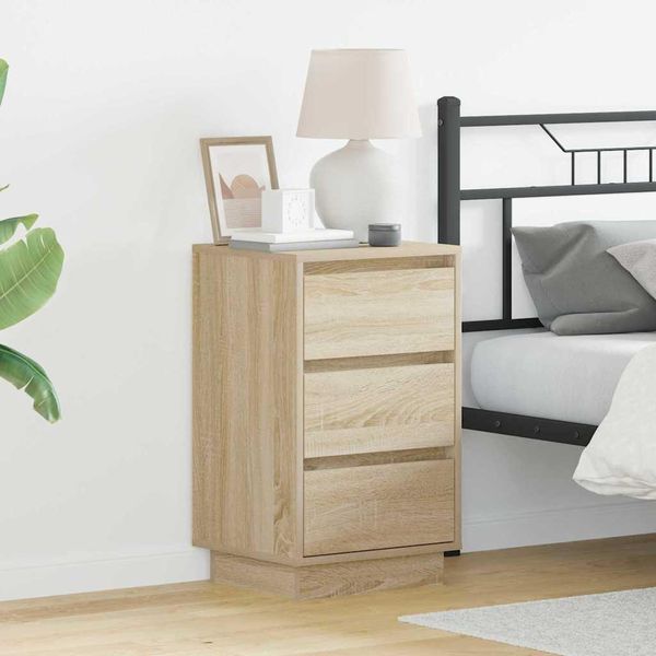 Vidaxl Comodino Rovere Sonoma 39 X 34,5 X 65 Cm Materiale A Base Di Legno-image