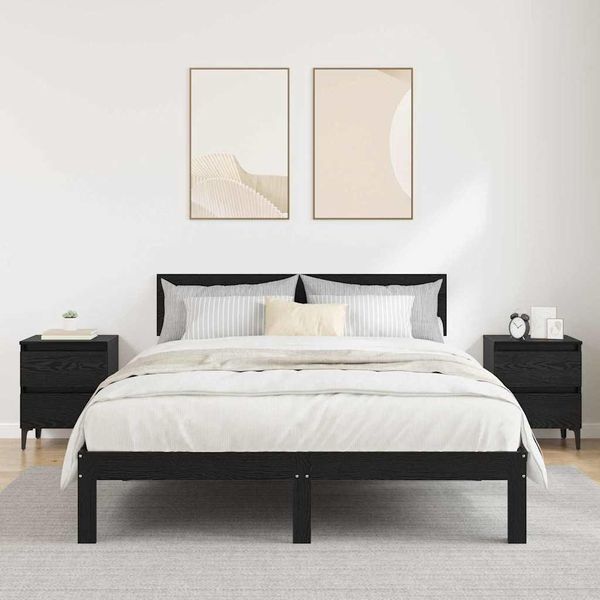 Maison Exclusive - Comodino 2 Pezzi Effetto Rovere Nero 40 X 35 X 50 Cm-image