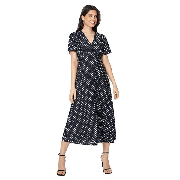 Dorothy Perkins - Abito Midi Da Donna Con Maniche A Sbuffo DP4721 (38 It) (Nero)-image
