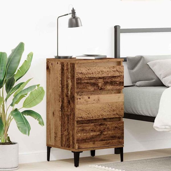 Maison Exclusive - Comodino Con Cassetti Legno Antico 45 X 35 X 44 Cm Materiale Ligneo-image