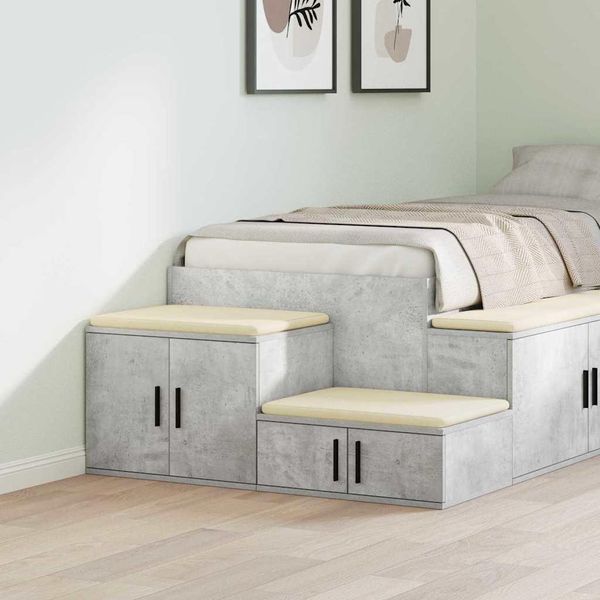 Maison Exclusive - Armadio Contenitore 2 Pezzi Cemento Grigio 127 X 41 X 40 Cm-image