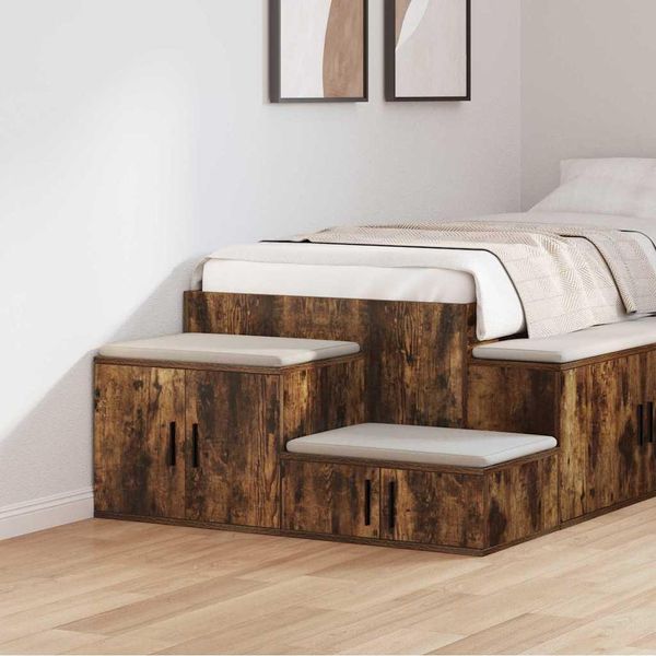 Vidaxl Mobile Da Bagno In Rovere Fumé 127 X 41 X 40 Cm Materiale In Legno-image
