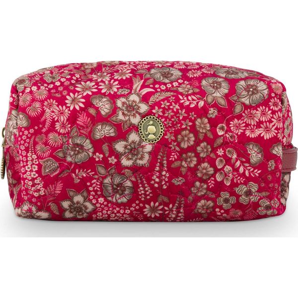 Pip Studio Borsa Da Toilette Coco Cosmetic Bag Quilted Daisy Dreams Red Rosso-image