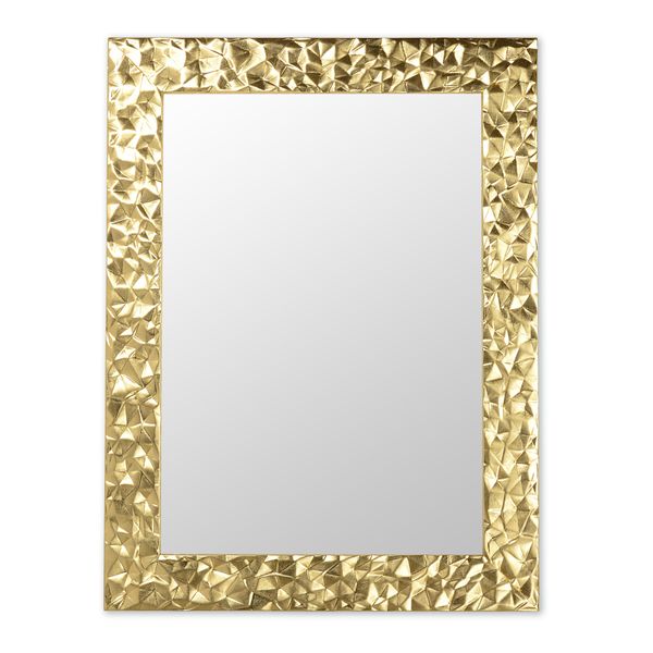Mo.Wa Specchio Da Parete Specchio Foglia D'oro 72X95 Cm Oro Rettangolare Moderno Cornice In Legno Camera Da Letto Specchio D'oro Soggiorno-image