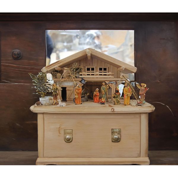 Culla Natalizia Tradizionale Roth Con Set Di Figure Da 12 Pezzi K 650-9, Dimensioni Della Culla: Circa 50 X 20 X 26 Cm-image