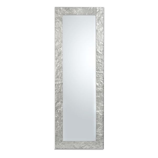 Mo.Wa Specchio Specchio Da Parete Specchio Inclinato Cornice Moderna In Legno Di Pino Cm. 50X145. Argento Specchio Per Armadio Specchio Per Corridoio Specchio Per Camera Da Letto Specchio Per Ingresso-image