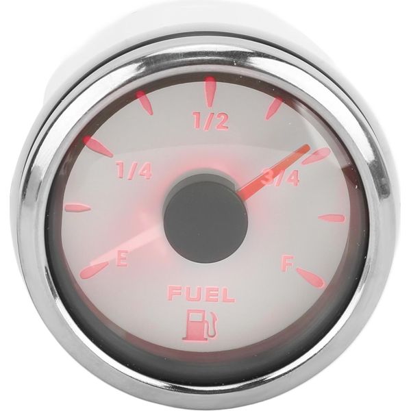 52MM Indicatore Livello Carburante 0?190�� Misuratore Serbatoio Carburante Con 7 Colori Retroilluminazione Per Auto Barca Rv Yachtwhite-image