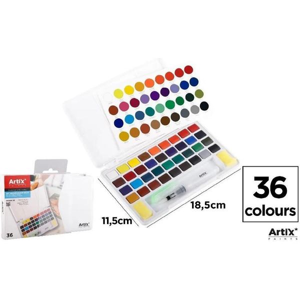 Acquerello Con Pennello Ad Acqua 36 Colori-image