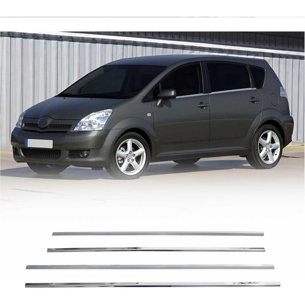 Modanature Per Finestrini Per Toyota Corolla Verso 2004-2009 In Acciaio Inox Cromato 4X-image