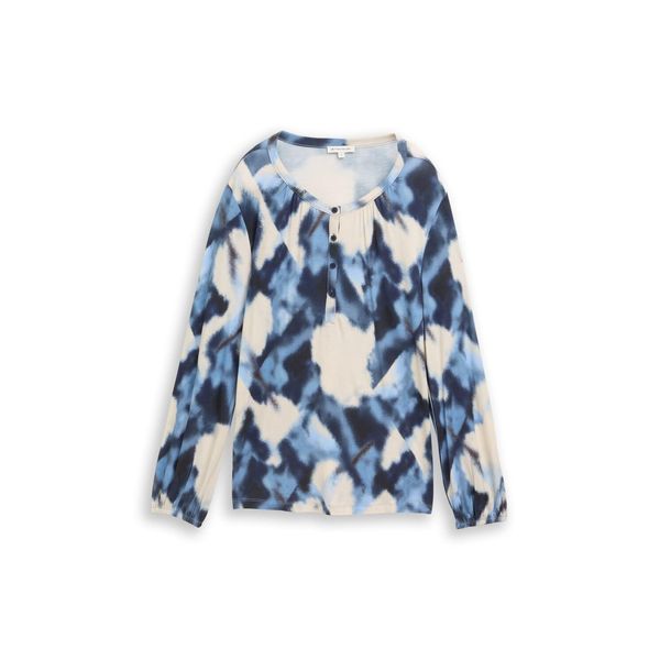 Tom Tailor Damen Blusenshirt Mit Muster, Blau, Gemustert, Gr. Xs-image
