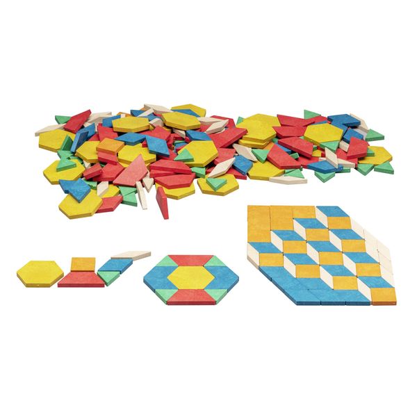 Wissner® Aktiv Lernen Giocattolo Educativo Blocchi Geometrici (250 Pezzi), Forme Di Geometria, Re-Wood-image