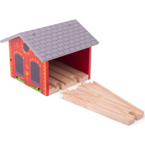 Bigjigs Rail Deposito Di Mattoni Per Due Treni-image