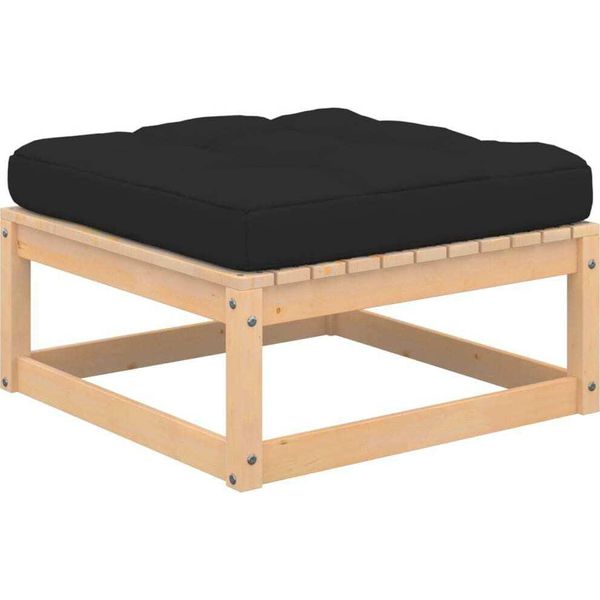 Vidaxl Poggiapiedi Da Giardino Con Cuscino 2 Pz. Legno Di Pino Massiccio-image