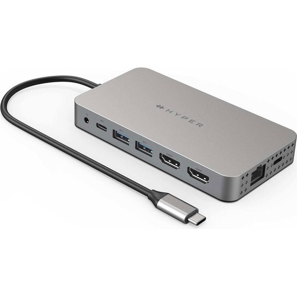 Hyper Hyper | Hyperdrive Universal USB-C 10-In1 Dual Hdmi Mobile Dock | Ethernet Lan (RJ-45) Ports 1 | Hdmi Ports Quantity 2-image