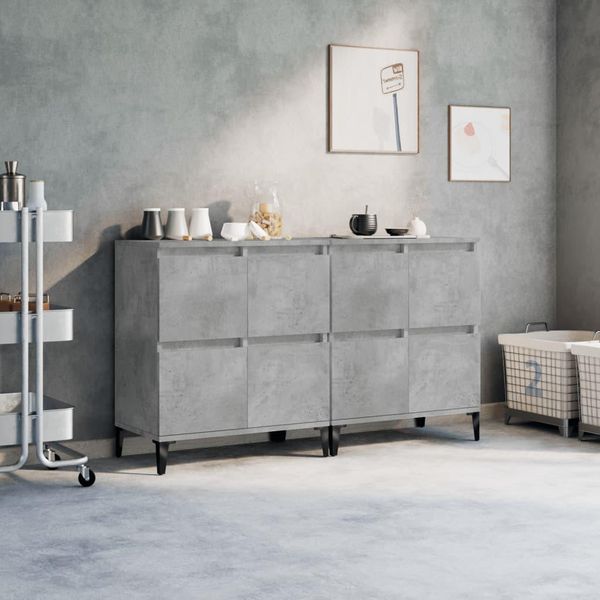 Vidaxl Credenze 2 Pz. Grigio Cemento 60X35X70 Cm Materiale A Base Di Legno-image