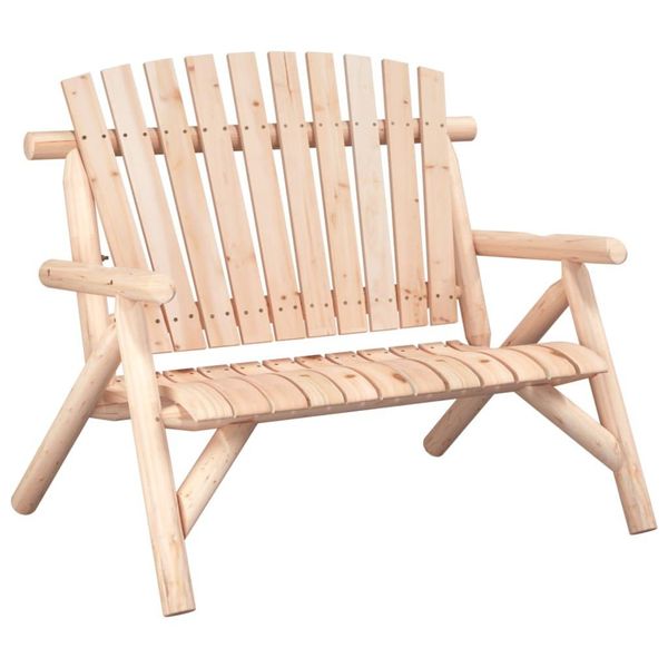 Panchina Da Giardino A 2 Posti 119X85X98 Cm In Legno Massiccio Di Abete Rosso-image