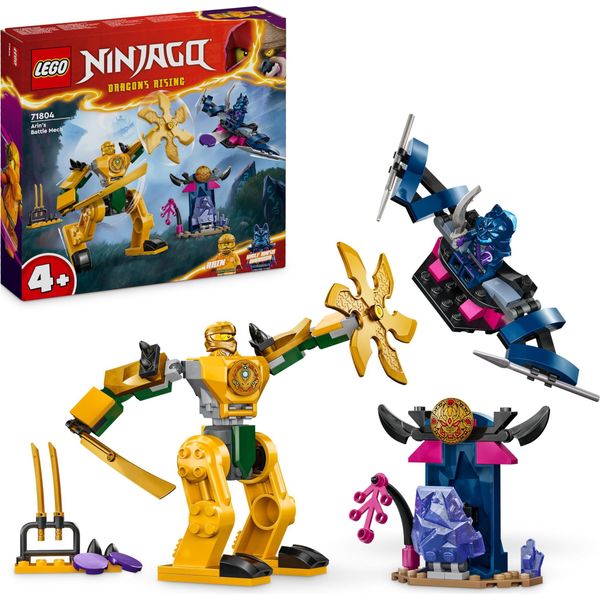 Lego Ninjago Arin's Battle Mech, Giocattolo Ninja Per Bambini Dai 4 Anni In Su Con Figure, Tra Cui Arin Con Mini Katana, Action Figure E Mech, Piccolo Regalo Per Bambini E Bambine 71804-image