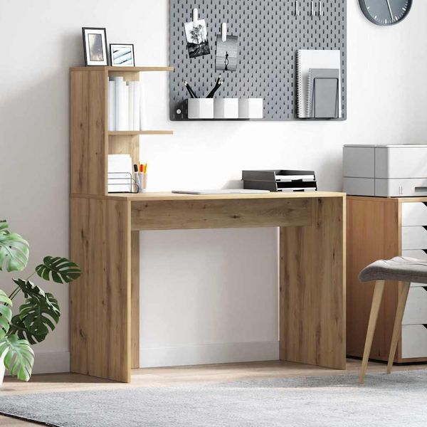 Maison Exclusive - Scrivania In Rovere Artigianale 102 X 50 X 124 Cm Materiale Ligneo-image