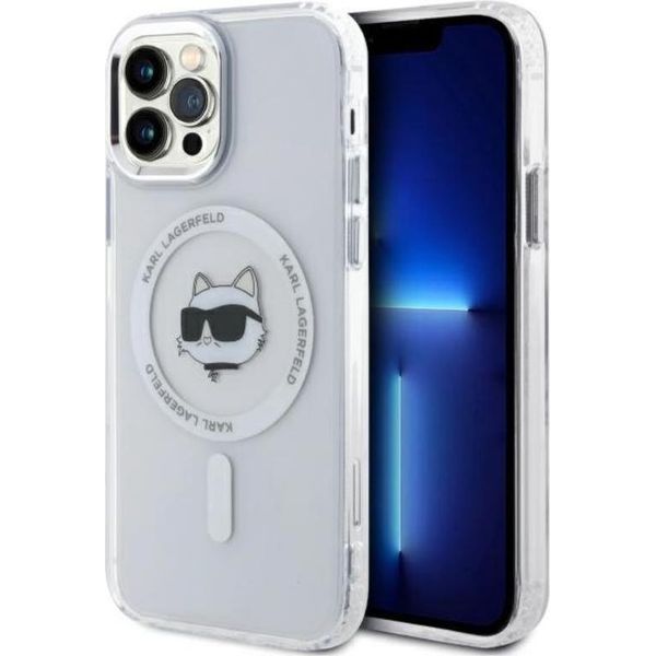 Karl Lagerfeld Klhmp12Mhlschh Iphone 12 / 12 Pro 6.1 BiałY/Bianco Custodia Rigida Iml Metallo Choupette Head Magsafe-image