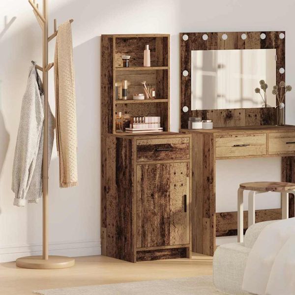 Maison Exclusive - Credenza Alta In Legno Antico 40 X 40,5 X 135 Cm Materiale Ligneo-image