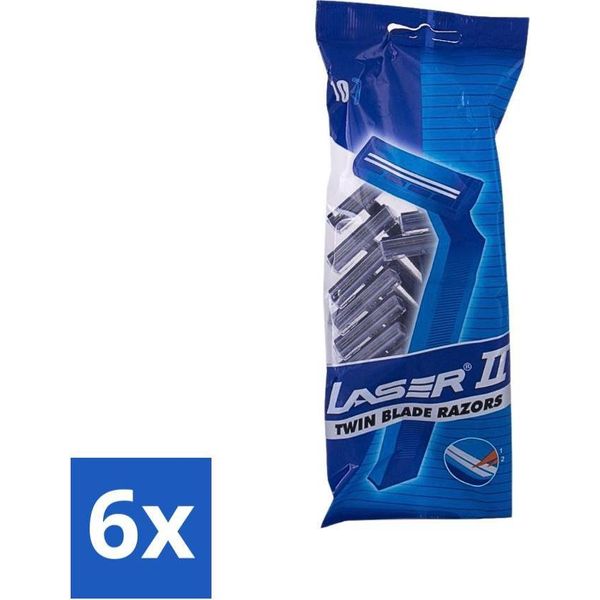 Laser 2 - Rasoio Pronto - Rasoio Usa E Getta - Per Uomo - 10 Lame - Confezione Risparmio - 6 Pezzi-image