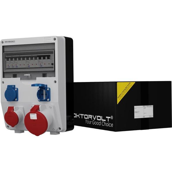 Distributore Di Potenza TD-S/FI 1X63A 1X16A 2X230V Distributore Di Potenza Per Edilizia Doktorvolt 2268-image