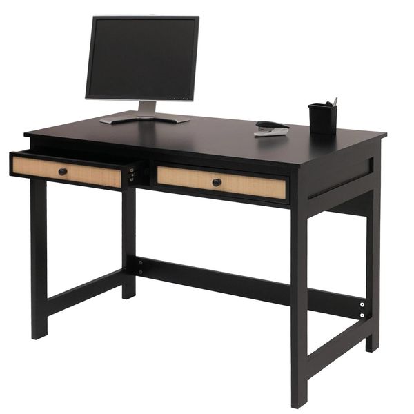 Schreibtisch MCW-O36, BüRotisch Laptoptisch Arbeitstisch, Schublade 78X110X60Cm Holz ~ Schwarz-image
