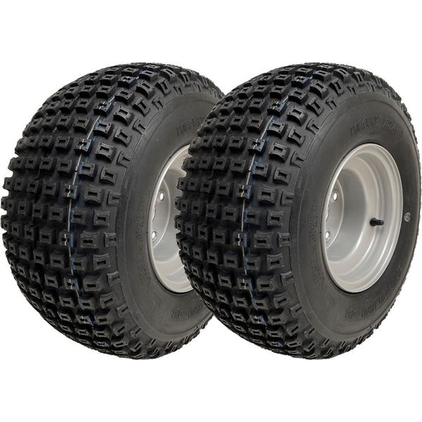 18X9.50-8 Pneumatici Knobby Atv Montato Su 4 Stud 4 Pollici Pcd Cerchio Wanda P322 (Set Di 2)-image