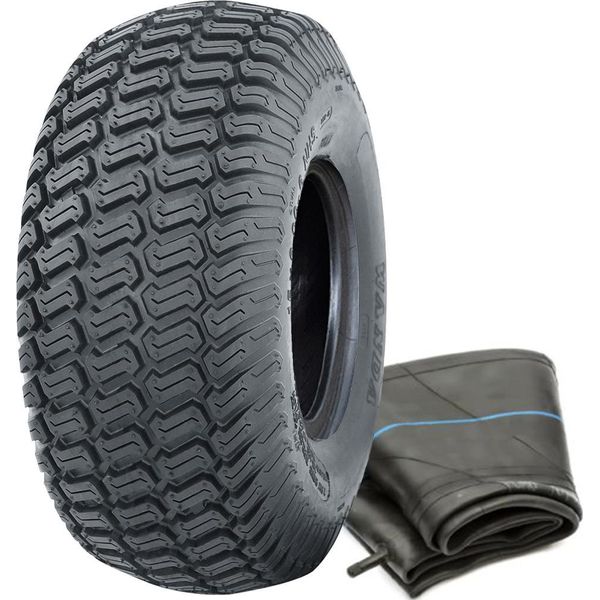 Set Of 15X6.00-6 4Pr Wanda P332 Grass Tyre Tl & 15X6.00-6 TR13 Tube-image