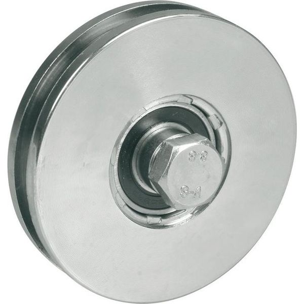 125Mm Round Groove Wheel With 8Mm Groove For Cable With Bolt & Nut-image